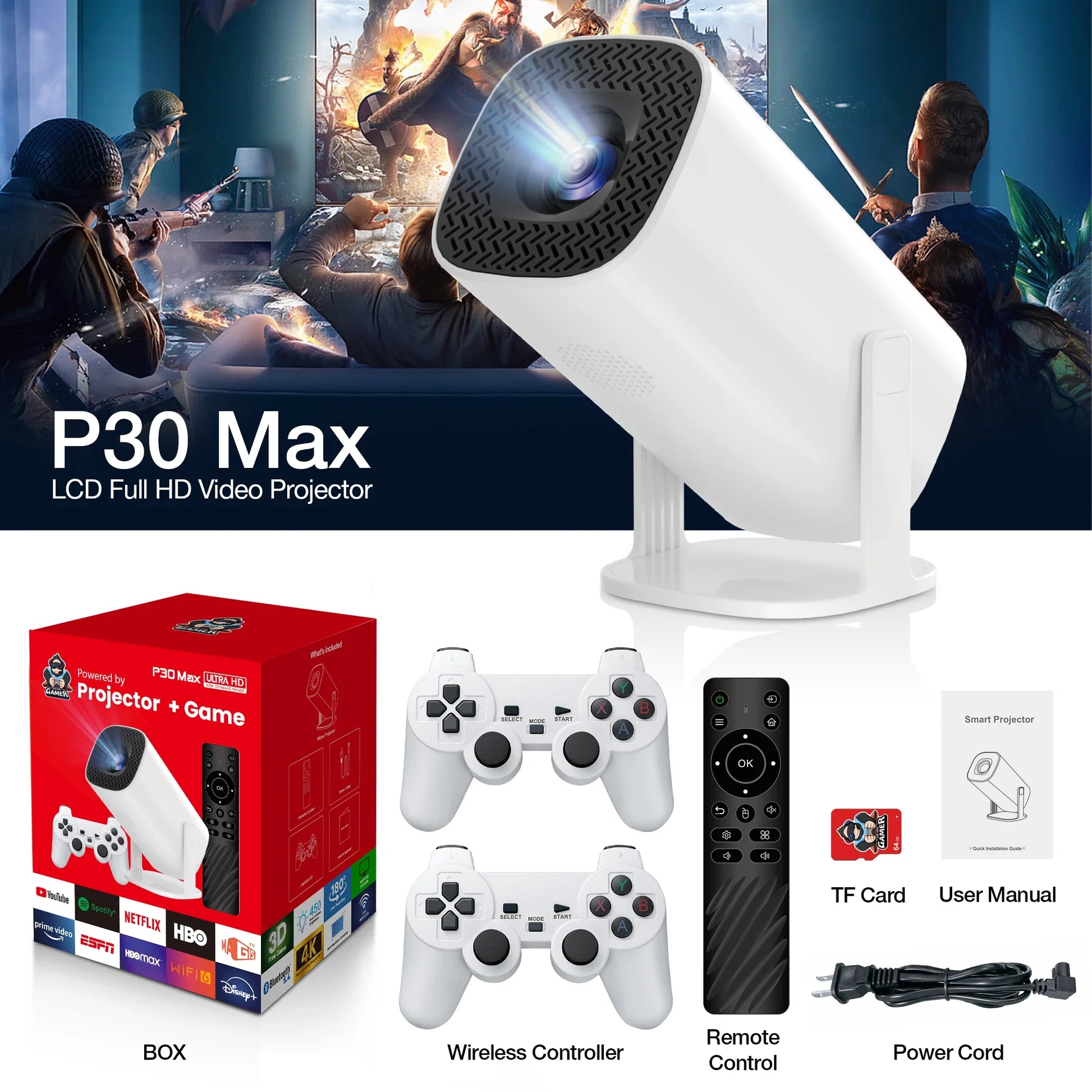 P30 Max Game Projector Mini Home Theater - AKStore